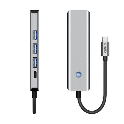 6. Tech-Protect HB01 HUB Adapter 5in1 USB-C + USB3.0 + HDMI 4K 60Hz + PD100W - grau