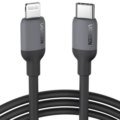 Ugreen US387 Lightning – USB-C MFI PD-Kabel 20 W 480 Mbit/s 1 m – Schwarz