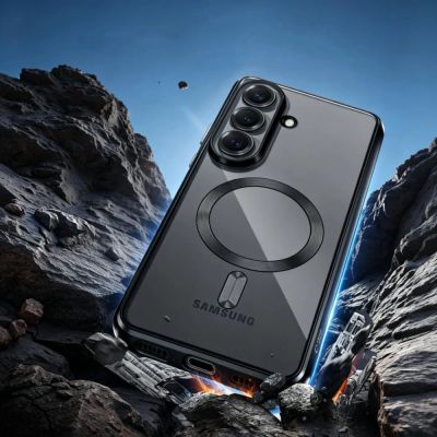 3. Tech-Protect MagFlex MagSafe Hülle für Samsung Galaxy A57 5G – Transparent Schwarz