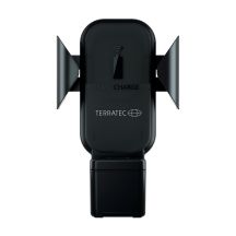 Terratec ChargeAir Aktive Autohalterung für Mobiltelefone/Smartphones und Smartwatches, Schwarz