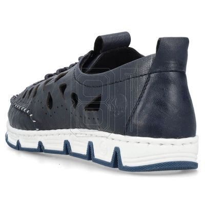 6. Rieker W RKR652 marineblaue durchbrochene Lederschuhe