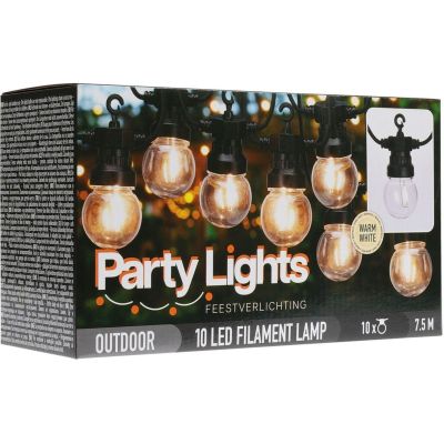 16. Gartengirlande Partybeleuchtung 10 LED 7,5 m