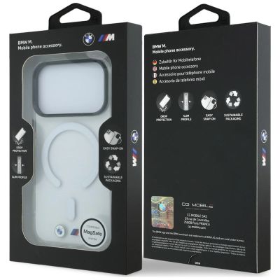 8. BMW M IML MagSafe Hülle mit glänzendem Metalllogo und Zierleisten für iPhone 18 Pro Max / 17 Pro Max – Transparent