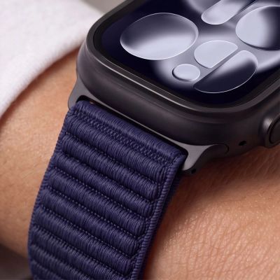 9. Tech-Protect NylonLoop Armband für Apple Watch 44 / 45 / 46 / 49 mm – Marineblau