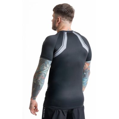 4. Grauer Kurzarm-Rashguard mit DBX Bushido-Logo