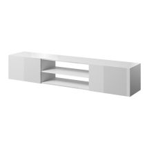 TV-Schrank SLIDE 200K 200x40xH37 cm, komplett in Weiß Hochglanz