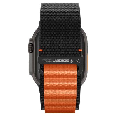 5. Spigen WBF1 Armband für Apple Watch 44 / 45 / 46 / 49 mm - Schwarz und Orange