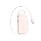 Joyroom JR-PR2L 10000mAh 35W Powerbank mit integriertem, einziehbarem USB-C-Kabel und USB-C-Trageband – Pink