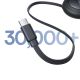 12. Baseus Free2Pull Mini 100W 3-in-1 USB-C Einzugskabel – 2x USB-C 1,2 m – Schwarz