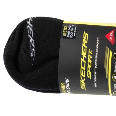 3. Skechers 6er-Pack Herren-Socken aus Baumwolle, NSHW, S117809-BLK, Schwarz, 41–46