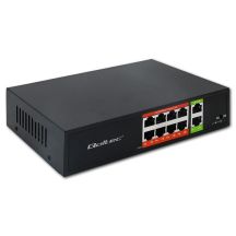 Qoltec SWITCH Fast Ethernet PoE Netzwerk-Switch | 8x RJ45 | 2x RJ45 Uplink | 120 W | 10/100 Mbit/s