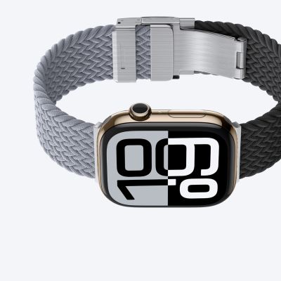 4. 2er-Set AmazingThing Blend Band für Apple Watch 45/46/49 mm - Grau-Schwarz/Grau