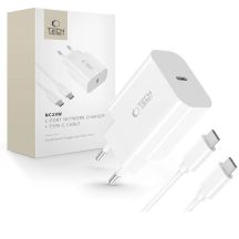 Tech-Protect NC20W PD20W USB-C Wandladegerät mit USB-C Kabel - weiß
