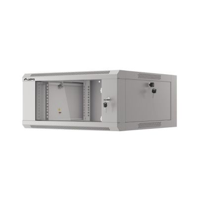 5. LANBERG Wandschrank 19" 4HE 570x600 Schnellmontage (Grau, flach verpackt) WFFA-5604-10S