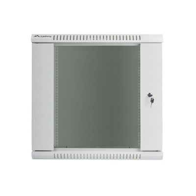 9. Lanberg WF01-6412-10S Rack-Schrank (12 HE; 635 mm / 600 mm / 450 mm; Wandmontage; Glas; 19 Zoll; grau)