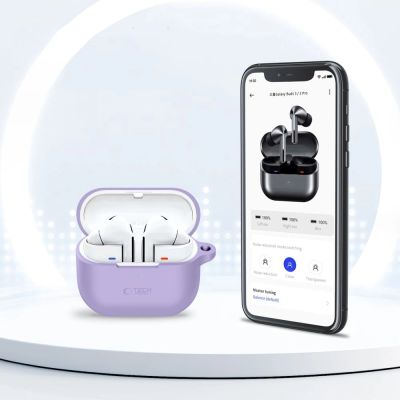 5. Tech-Protect Silikon-Hakenhülle für Samsung Galaxy Buds 3 / 3 FE / 3 Pro, Lila