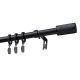 Ausziehbare Einzel-Gardinenstange Ø 19 mm GAMA Schwarz 140–220 cm mit Ringen – KOWALSKI