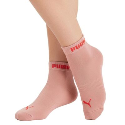 2. Puma Damen 3er-Pack Knöchelsocken aus Baumwolle, Rosa/Rot/Weiß