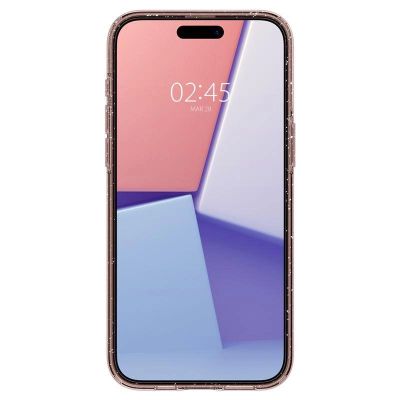 4. Spigen Liquid Crystal Glitter Hülle für iPhone 15 Pro Max – rosa und transparent