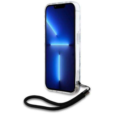 4. Karl Lagerfeld IML Zebra Pattern & Cord Hülle für iPhone 15 Pro – Schwarz