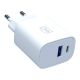 2. 3mk FlowPower 25W 1A1C PD QC4+ Wandladegerät – Weiß