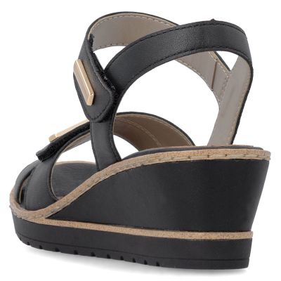9. Goldene Keilsandalen aus Leder für Damen, Remonte R6266-90