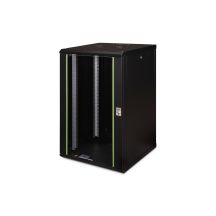 Digitus Unique 19" 20HE Rackmount-Netzwerkschrank 600x600 mm, Glastür, schwarz, ungeteilt, montiert, 100 kg
