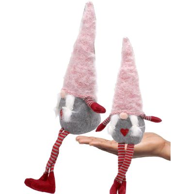 17. Frau Gnome mit flauschigem Hut, 45 + 36 cm