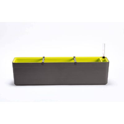 URBALIVE BERBERIS Rechteckiger Selbstbewässerungs-Pflanzkübel 80 x 20 cm, Graubraun