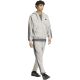 6. adidas Essentials 3-Streifen Fleecehose für Herren, schmal zulaufende Bündchen, grau, KY4127
