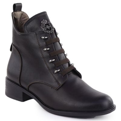 13. Jezzi W JEZ412C isolierte flache Stiefeletten, braun