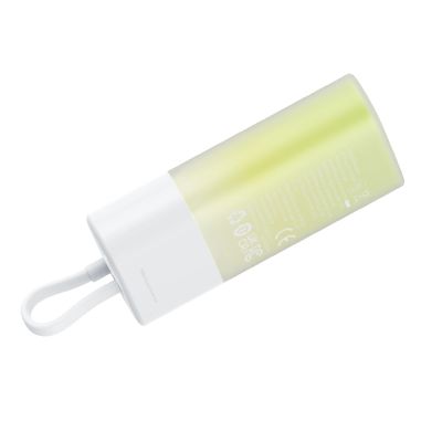 6. Baseus Popsicle 5200 mAh 20 W Powerbank mit integriertem Lightning Kabel (+ weißes Baseus Simple USB-C - USB-C 60 W/20 V/3 A/30 cm Kabel) - Weiß-Grün