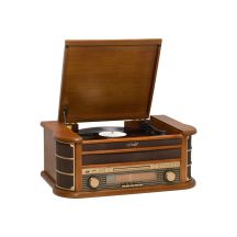 Retro-Plattenspieler Denver MCR-50MK3 – Holz Wood Dark (FM, CD, USB)