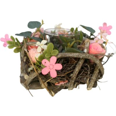 12. Dekorativer rosa Kerzenhalter, 16 cm, für Teelichter