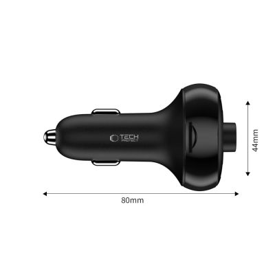 3. Tech-Protect CC06 3-Port PD72W Autoladegerät mit Sender - Schwarz