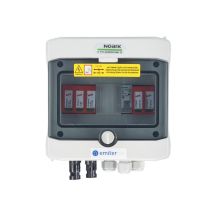 Hermetischer DC/AC-Emitteranschlusskasten IP65 mit Dehn 1000-V-DC-Überspannungsableiter Typ 2, 1 x PV-String, 1 x MPPT // Dehn-AC-Begrenzer Typ 2, 16 A, 1-polig