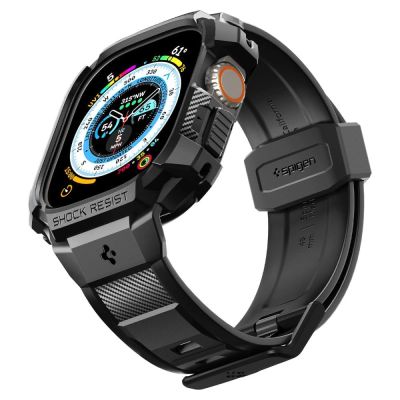 11. Spigen Rugged Armor Pro Gehäuse mit Armband für Apple Watch Ultra (49 mm) – Schwarz