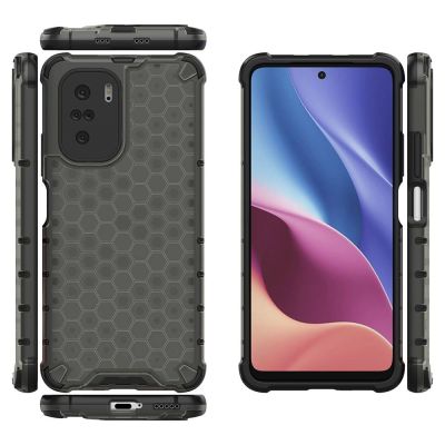 2. Honeycomb Handyhülle Schutzhülle mit TPU Rahmen für Xiaomi Redmi K40 Pro+ / K40 Pro / K40 / Poco F3 schwarz
