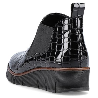 10. Rieker W R474 Schlangenleder Stiefeletten schwarz