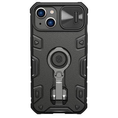 Nillkin CamShield Armor Pro Case iPhone 14 Plus Hülle gepanzerte Abdeckung mit Kameraabdeckung Ringständer schwarz