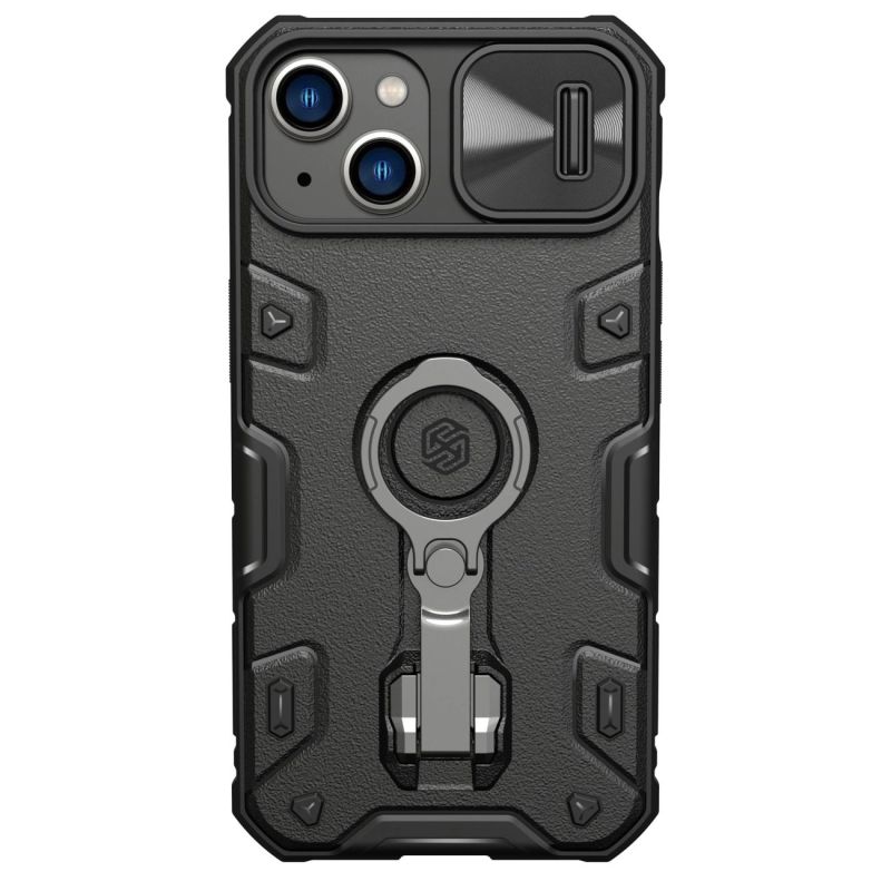 Nillkin CamShield Armor Pro Case iPhone 14 Plus Hülle gepanzerte Abdeckung mit Kameraabdeckung Ringständer schwarz