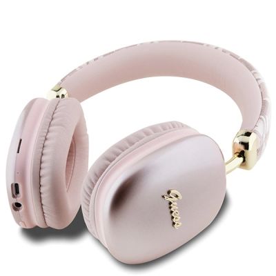 2. Guess GCube Metallic Script Logo Kopfhörer - Rosa