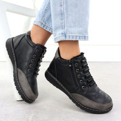 5. Bequeme schwarze Damen-Stiefeletten Potocki 25-90347
