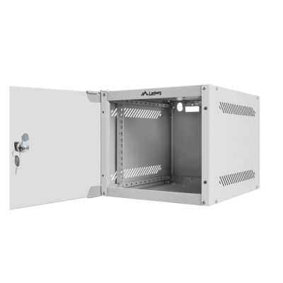 3. Lanberg WF10-2304-10S Rack-Schrank (4 HE; 240 mm / 280 mm / 310 mm; Wandmontage; Glas; 10"; Grau)