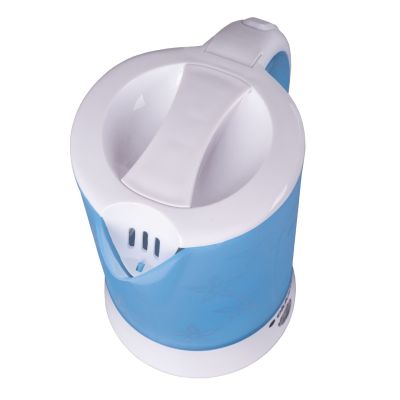 4. ELDOM C190 LINO 0,6 L 550W BLAUER WASSERKOCHER FÜR TOURISTEN + ZWEI TASSEN, ZWEI LÖFFEL