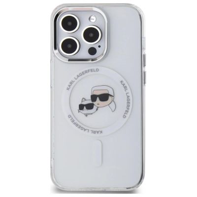 3. Karl Lagerfeld IML Metal Karl & Choupette Head MagSafe Hülle für iPhone 14 Pro Max - Weiß