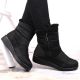 3. NEWS W EVE377A schwarze isolierte Schneestiefel mit Reißverschluss