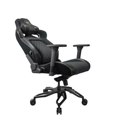 6. COUGAR CGR-T2F-GLB Universeller Gaming-Stuhl mit gepolsterter, bezogener Sitzfläche, Schwarz