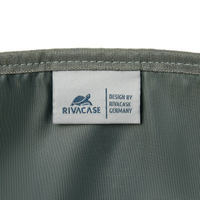 2. Rivacase Eden Rucksack, Roll-Up-Rucksack, Schwarz, Polyester, Gewachstes Leder (zum Hochziehen)