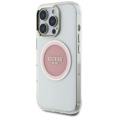 2. Guess IML Metal Colored Circle Classic Logo MagSafe Hülle für iPhone 16 Pro Max - Pink